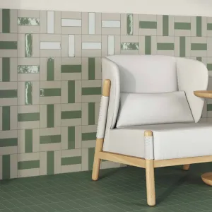 Glint White Porcelain Wall Tile 5x15cm Matt