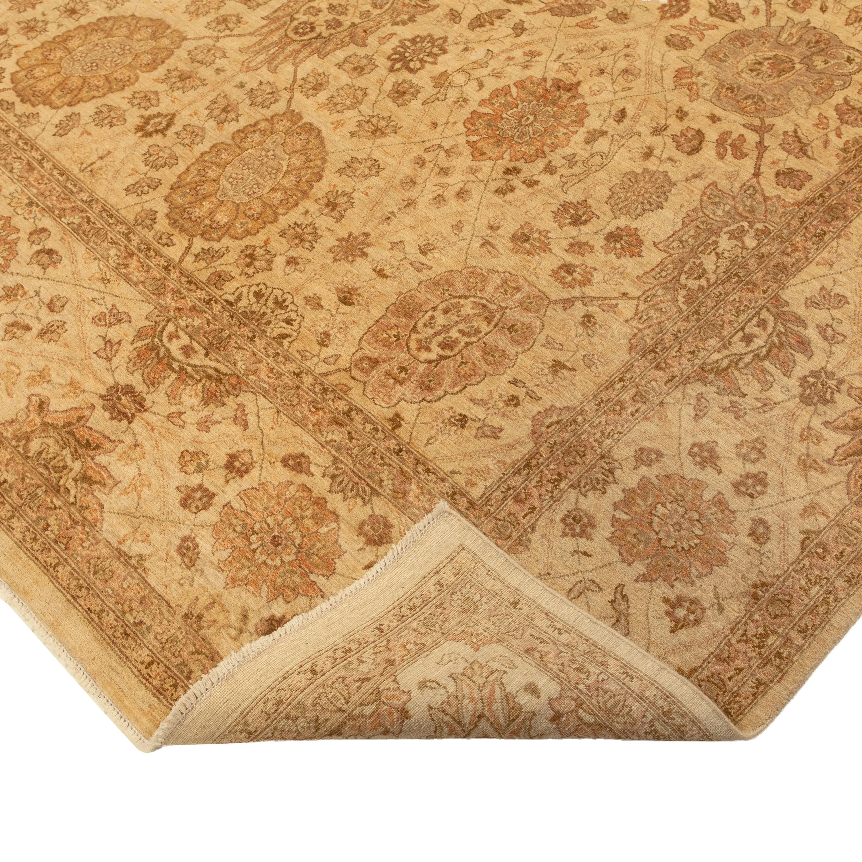 Gold Traditional Wool Rug - 9'1" x 12'1"