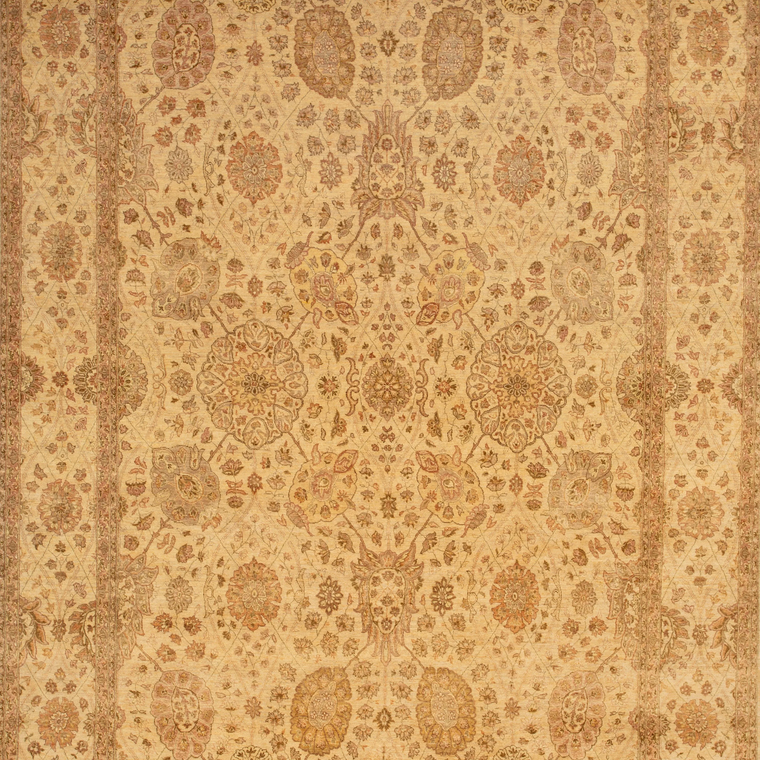 Gold Traditional Wool Rug - 9'1" x 12'1"