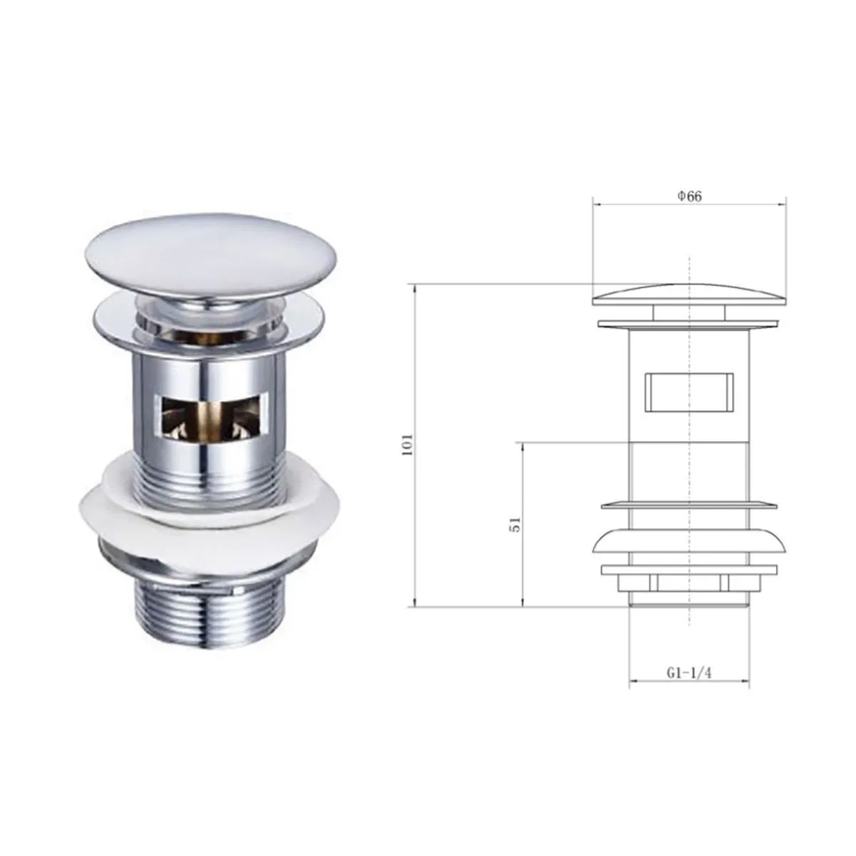 Granlusso Amalfi Basin Mixer Chrome With Click-Clack Waste