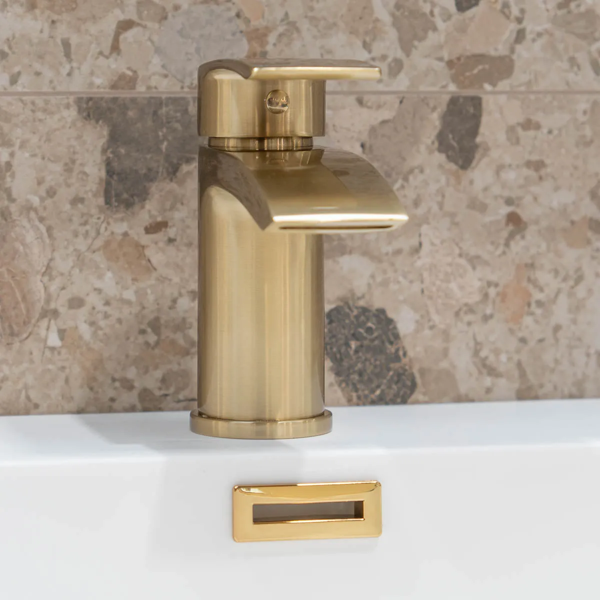 Granlusso Amalfi Basin Mixer With Click-Clack Waste -  Brushed Brass