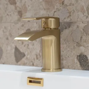 Granlusso Amalfi Basin Mixer With Click-Clack Waste -  Brushed Brass