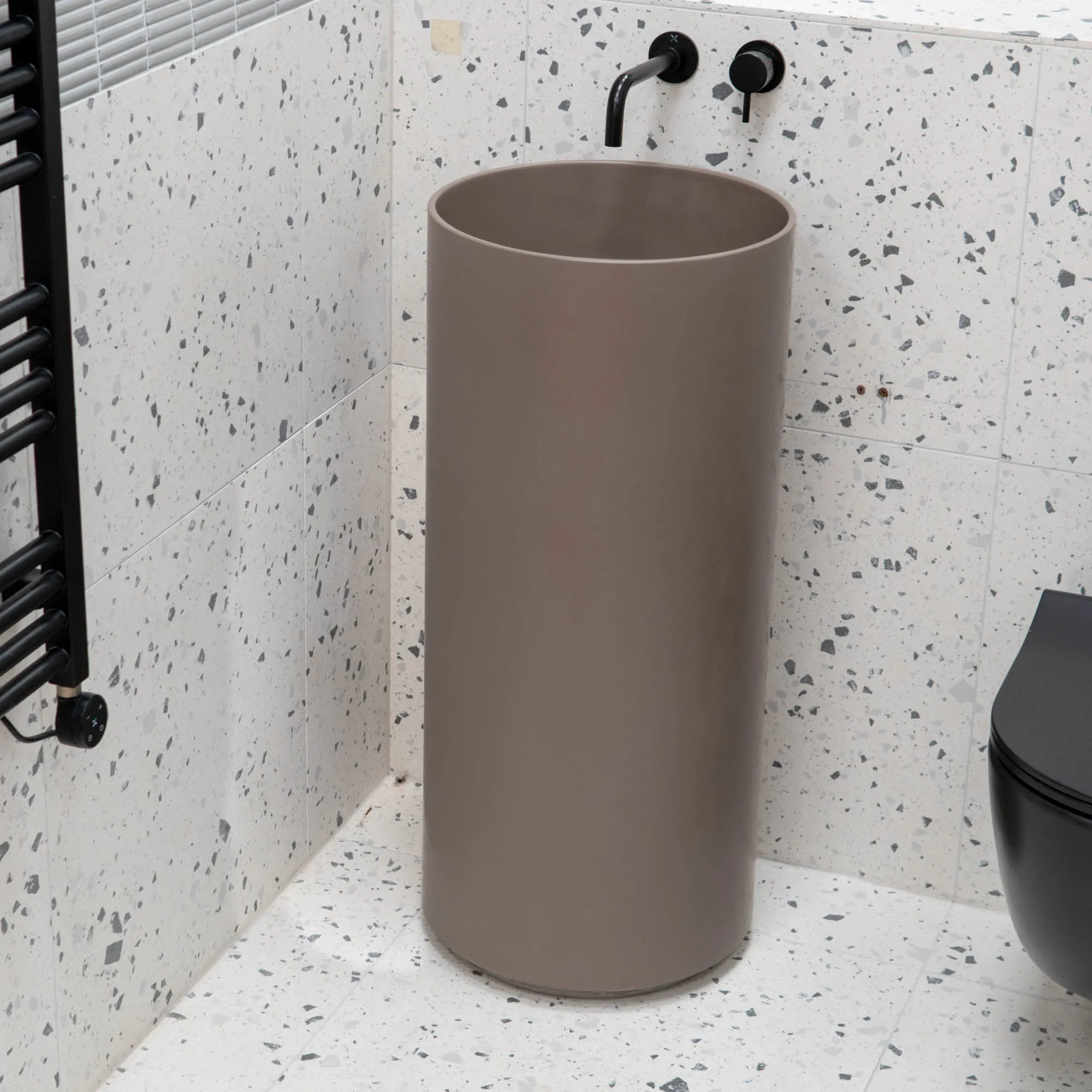 Granlusso Amalfi Cylinder Freestanding Stone Basin - Earth