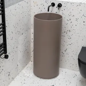 Granlusso Amalfi Cylinder Freestanding Stone Basin - Earth