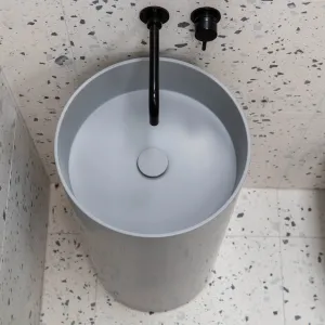 Granlusso Amalfi Cylinder Freestanding Stone Basin - Matt Grey