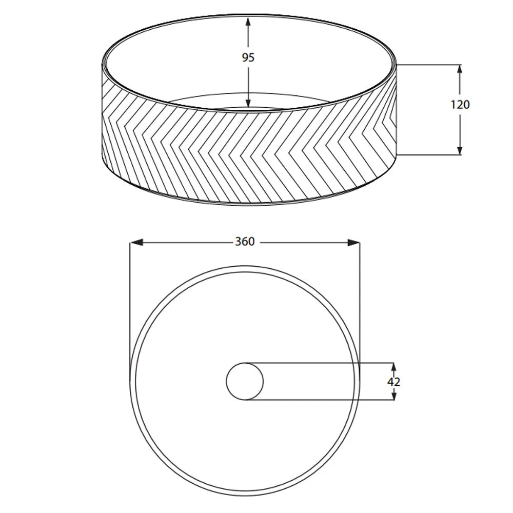 Granlusso Chevron Countertop Basin Round