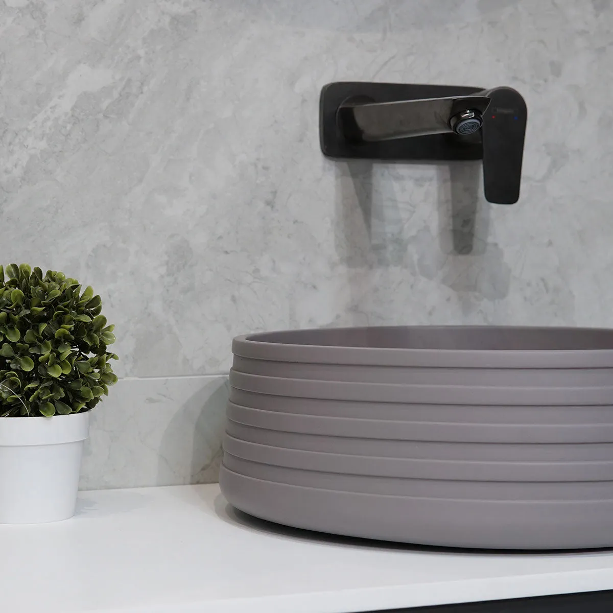 Granlusso Concrete Countertop Round Basin - Matt Grey