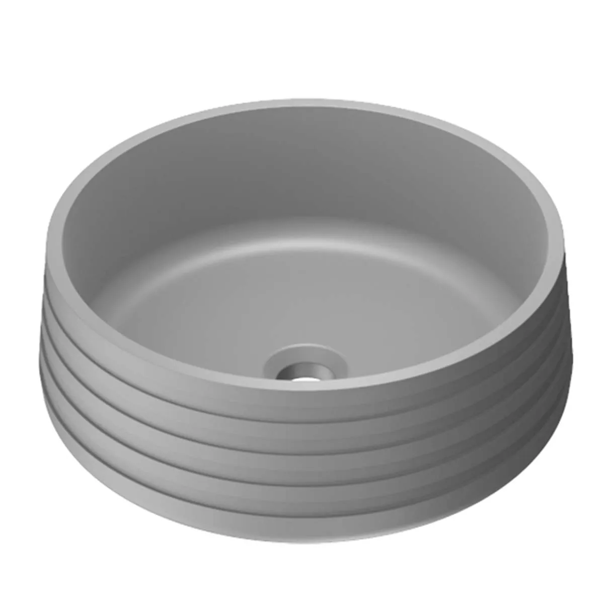 Granlusso Concrete Countertop Round Basin - Matt Grey