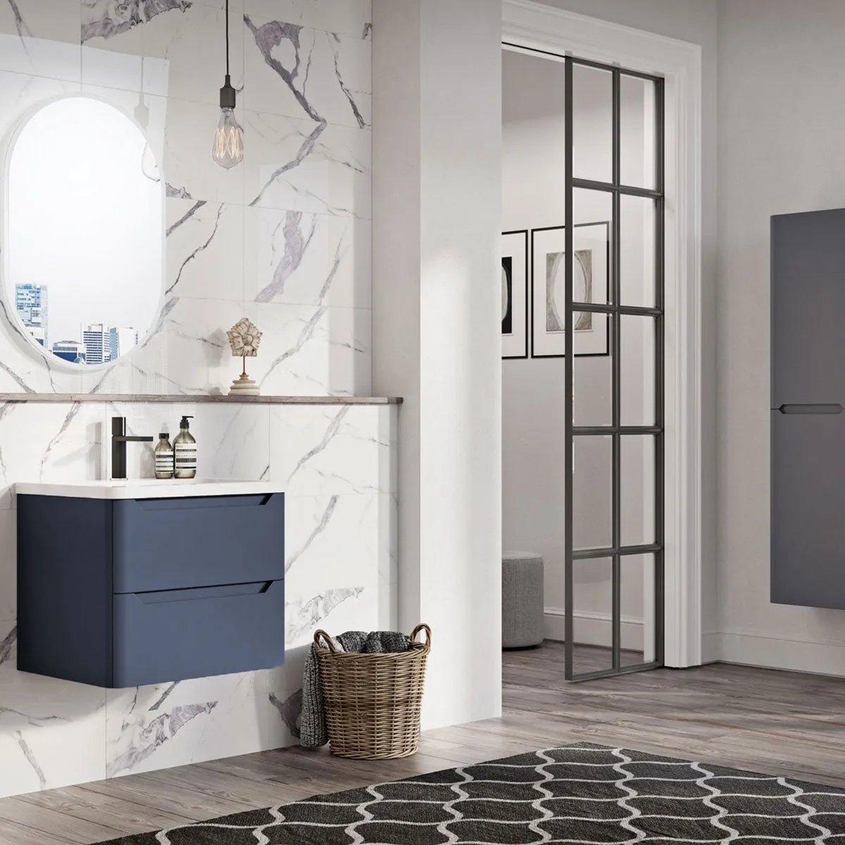 Granlusso Enzo Wall Mounted 2-Drawer Vanity Unit and Basin