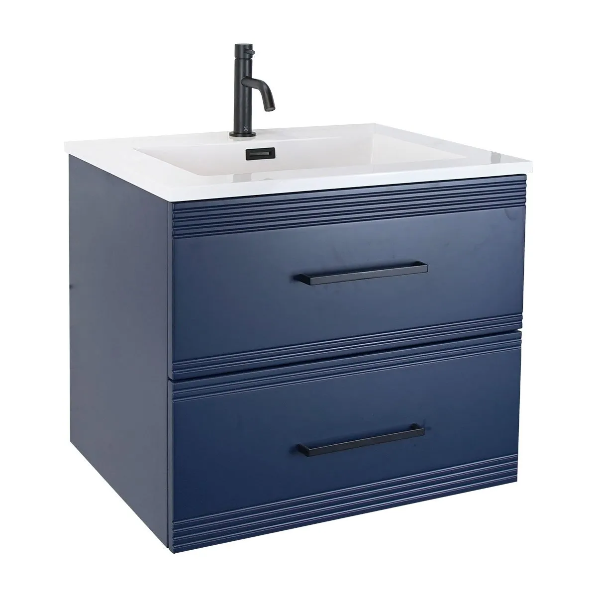 Granlusso Galleria Wall Mounted 2-Drawer Vanity Unit and Basin - Atlantic Blue