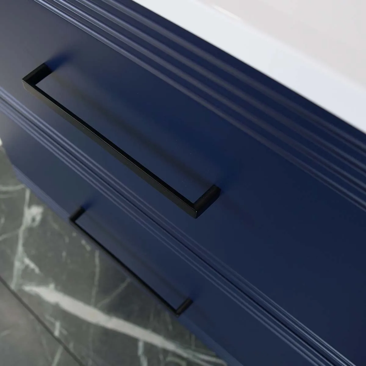 Granlusso Galleria Wall Mounted 2-Drawer Vanity Unit and Basin - Atlantic Blue