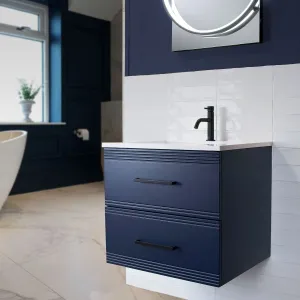 Granlusso Galleria Wall Mounted 2-Drawer Vanity Unit and Basin - Atlantic Blue