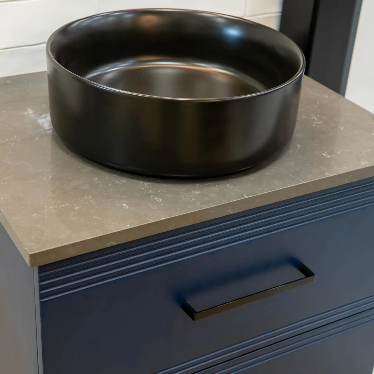 Granlusso Galleria Wall Mounted 2-Drawer Vanity Unit With Earth Worktop - Atlantic Blue