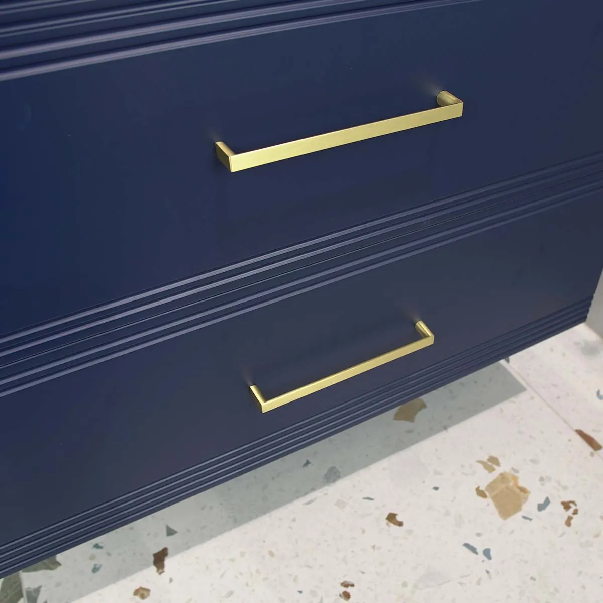Granlusso Galleria Wall Mounted 2-Drawer Vanity Unit With Earth Worktop - Atlantic Blue