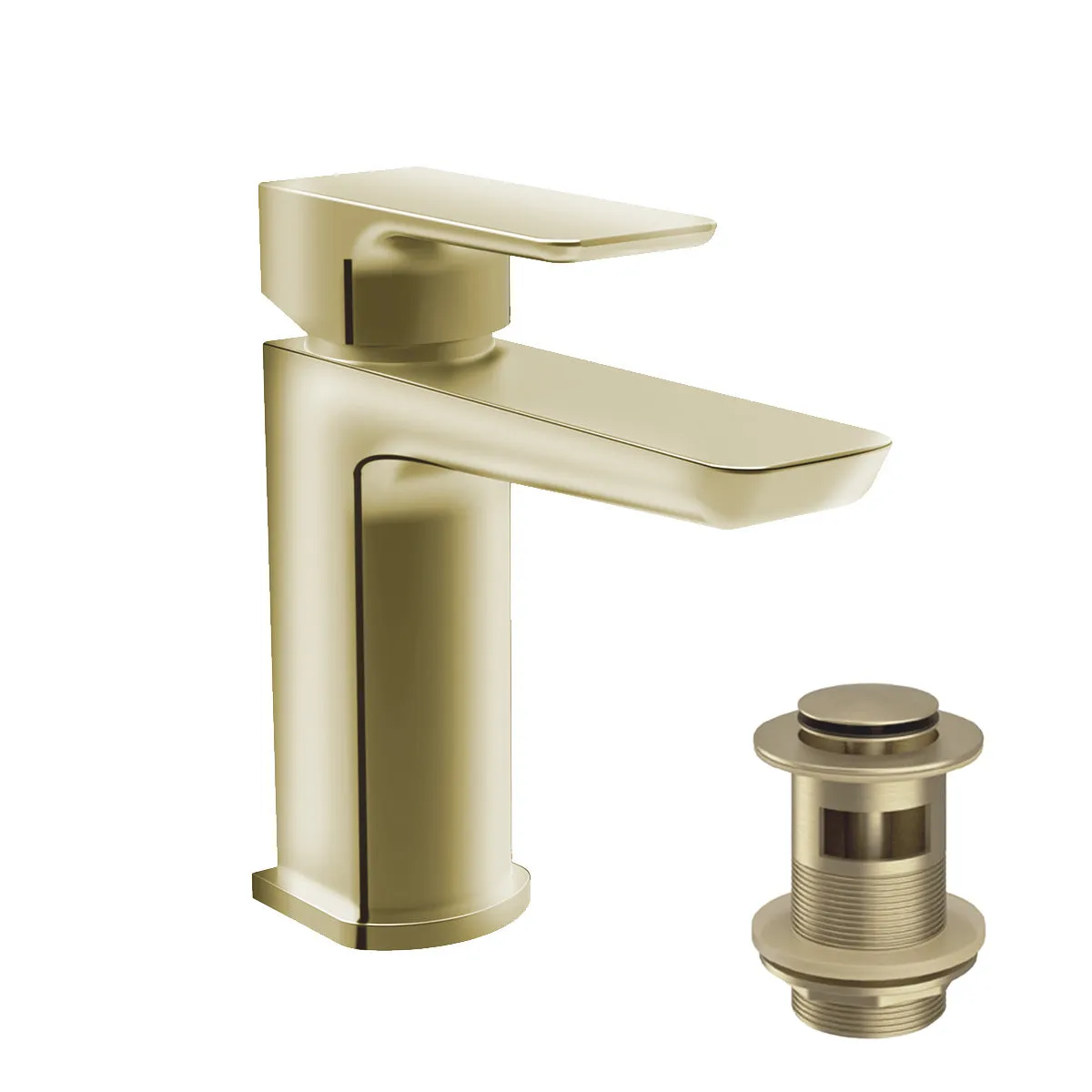 Granlusso Greenwich Basin Mixer With Click-Clack Waste - Brushed Brass