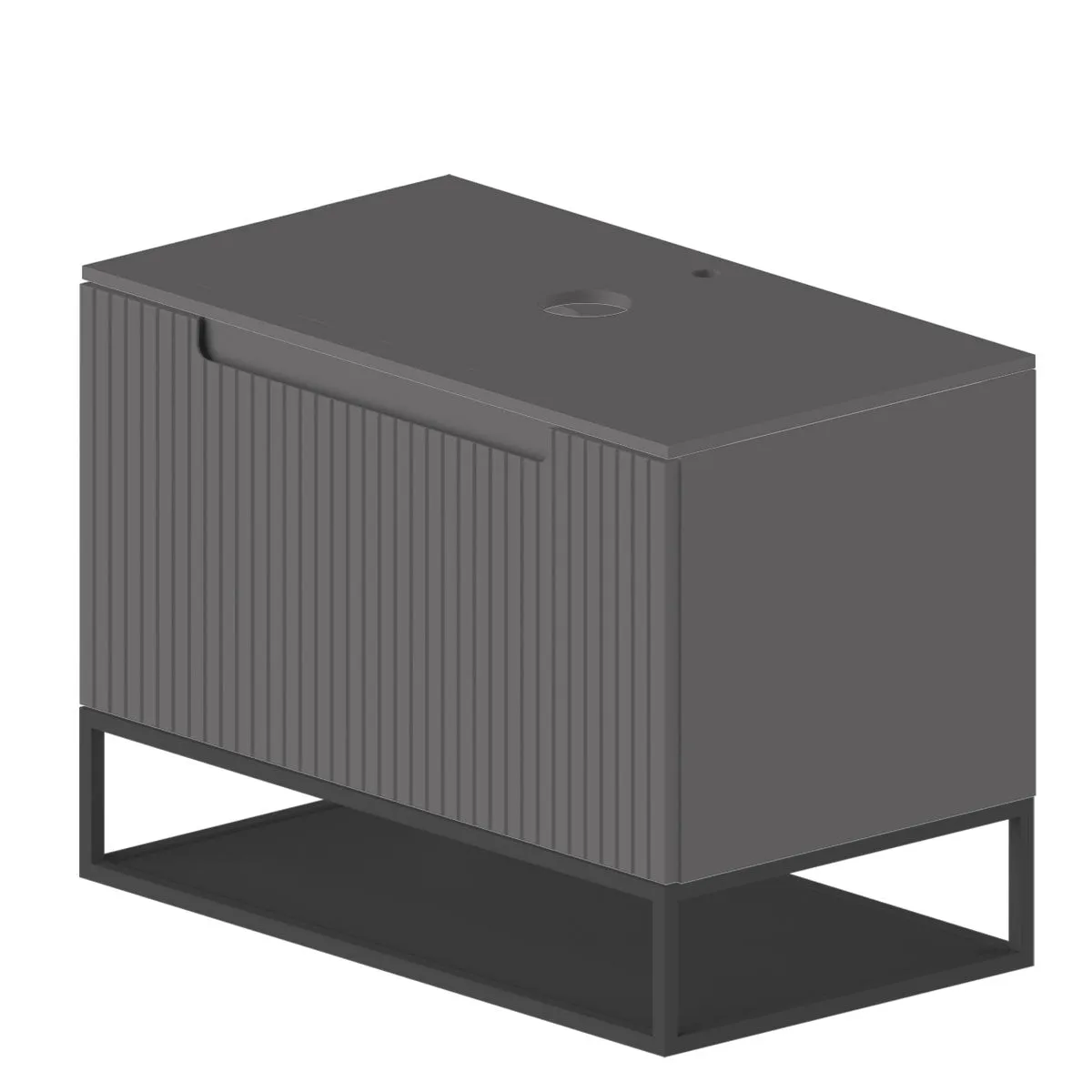 Granlusso Harmony 800 Wall Mounted Vanity Unit With Worktop - Ash Grey