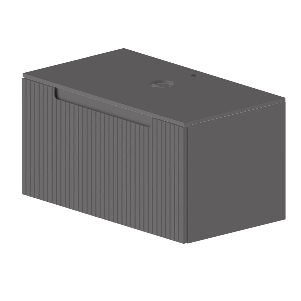 Granlusso Harmony 800 Wall Mounted Vanity Unit With Worktop - Ash Grey