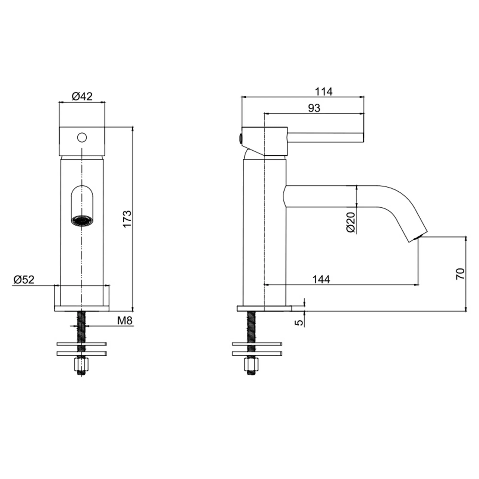 Granlusso Portobello Basin Mixer With Click-Clack Waste - Brushed Brass