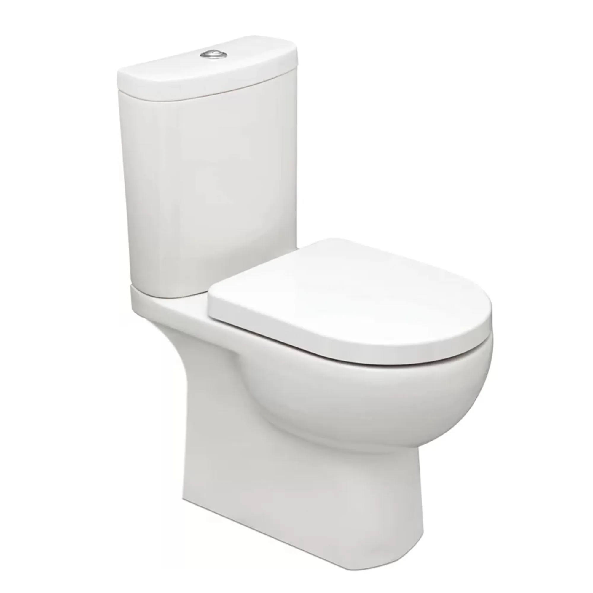 Granlusso Serenity Rimless Open Back Comfort Height Close Coupled Toilet with Soft Close Quick Release Seat