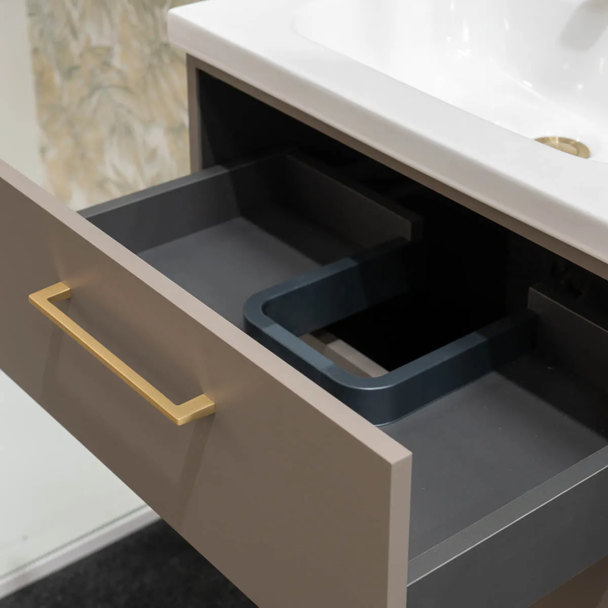 Granlusso Serenity Wall Hung Vanity Unit With Offset Basin and Open Shelves