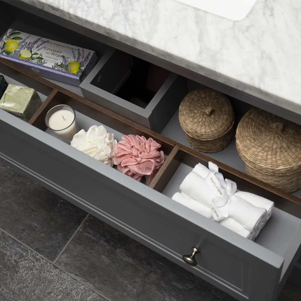 Granlusso Shelbourne 650 Floorstanding Real Marble Top Vanity Unit with Basin - Midnight Grey