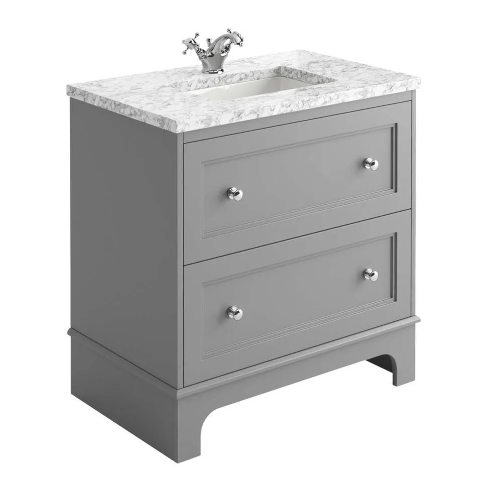 Granlusso Shelbourne Floorstanding Vanity Unit with Real Marble Worktop and Basin
