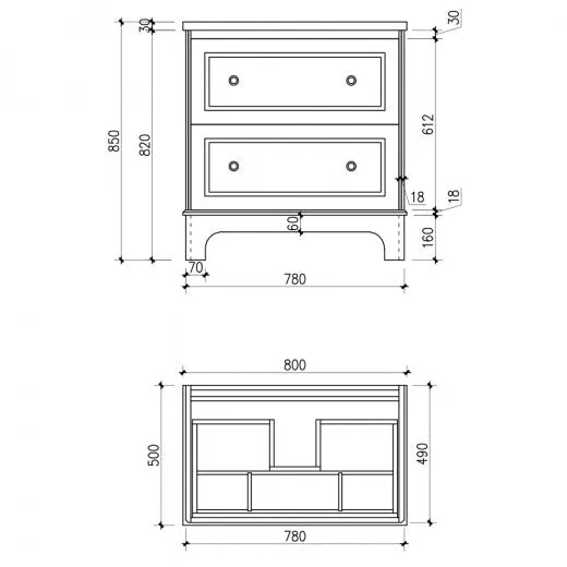 Granlusso Shelbourne Floorstanding Vanity Unit with Real Marble Worktop and Basin