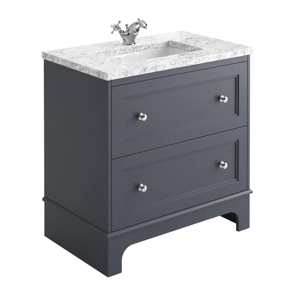 Granlusso Shelbourne Floorstanding Vanity Unit with Real Marble Worktop and Basin