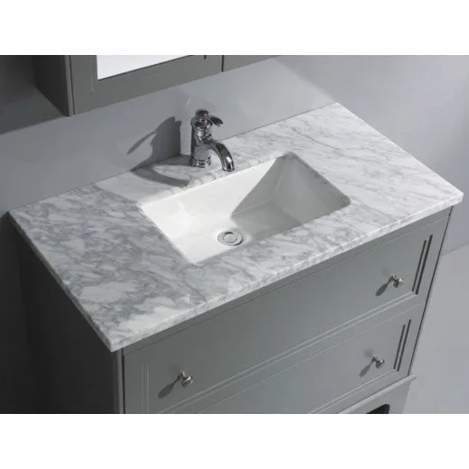 Granlusso Shelbourne Floorstanding Vanity Unit with Real Marble Worktop and Basin