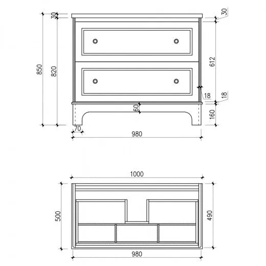Granlusso Shelbourne Floorstanding Vanity Unit with Real Marble Worktop and Basin