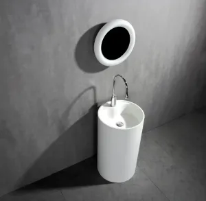 Granlusso Toscano Cylinder Freestanding Stone Basin - Matt White