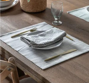 Grey Striped Cotton Placemats - Set Of 4 Funky Chunky