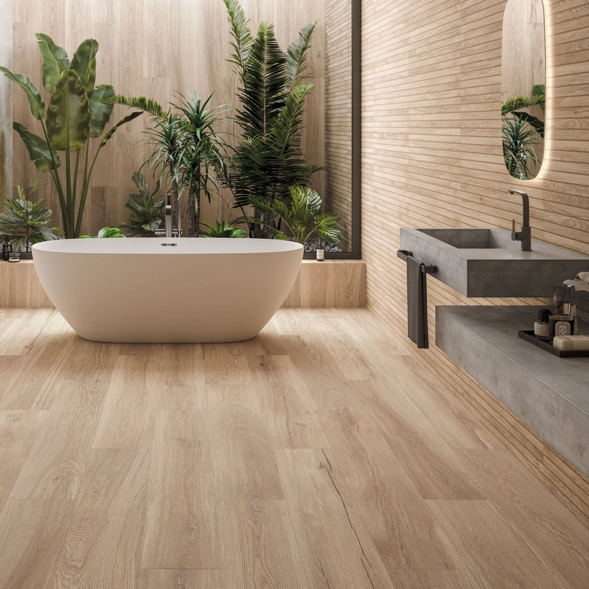 Grow Kalua Slat Wood Effect Decor Wall Tile 33x100cm Matt