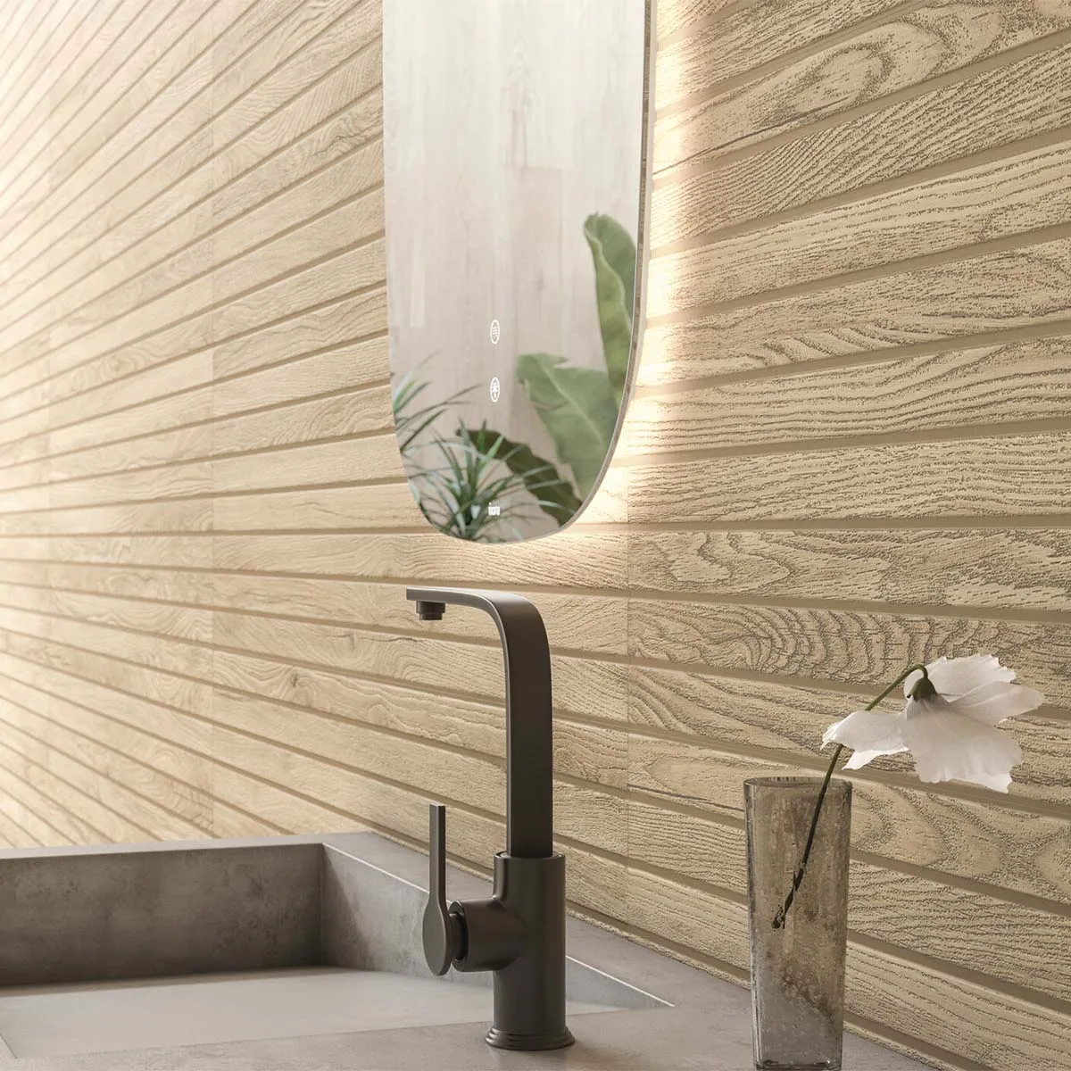 Grow Kalua Slat Wood Effect Decor Wall Tile 33x100cm Matt