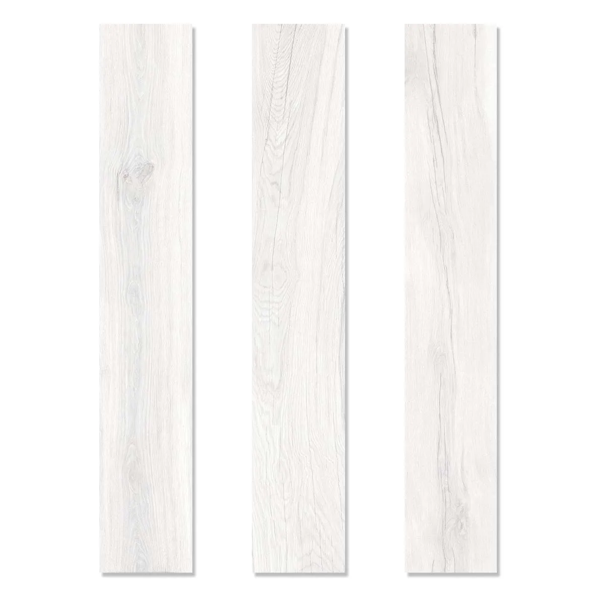 Grow White Wood Effect Porcelain Tile 24x151cm Matt