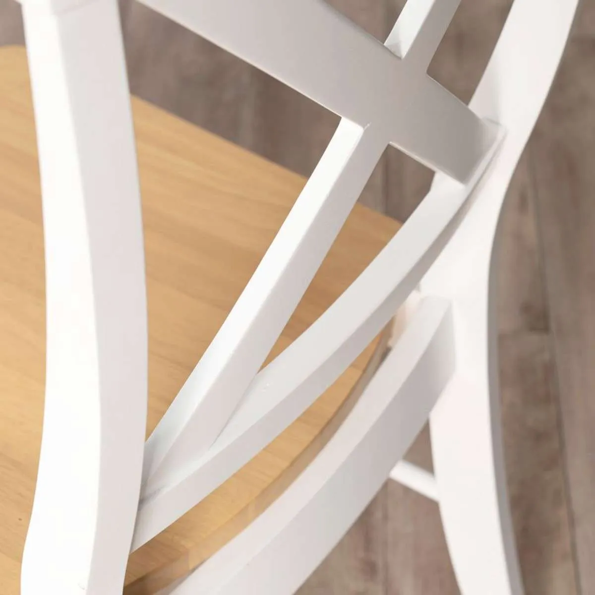 Hamptons Dining Chair - White/Natural Mocka