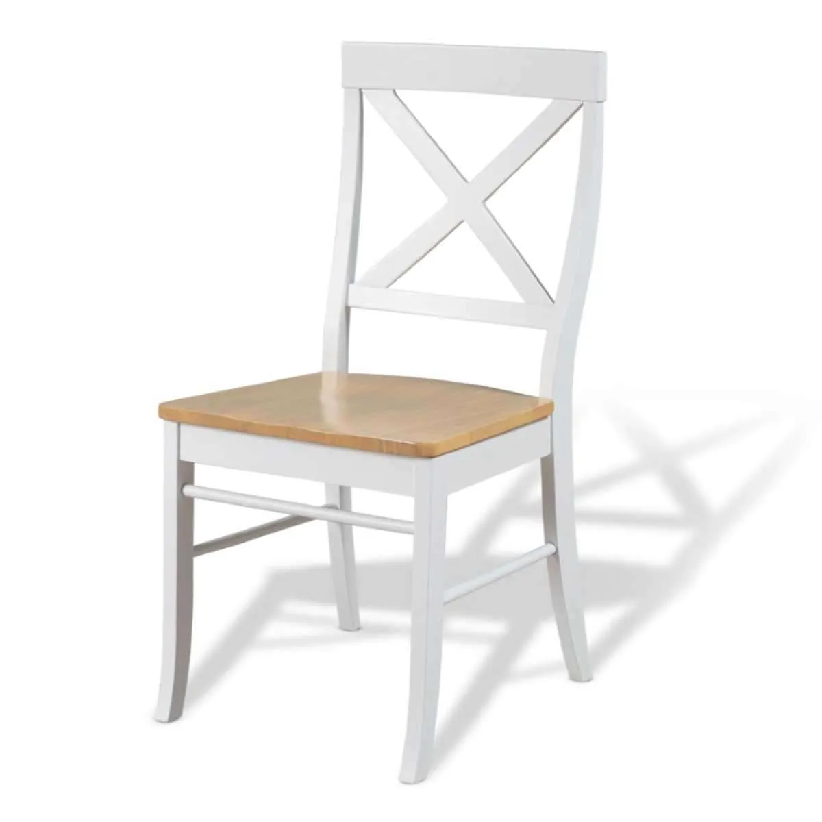 Hamptons Dining Chair - White/Natural Mocka