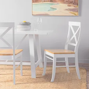 Hamptons Dining Chair - White/Natural Mocka