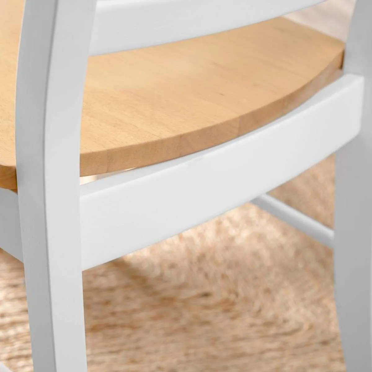 Hamptons Dining Chair - White/Natural Mocka