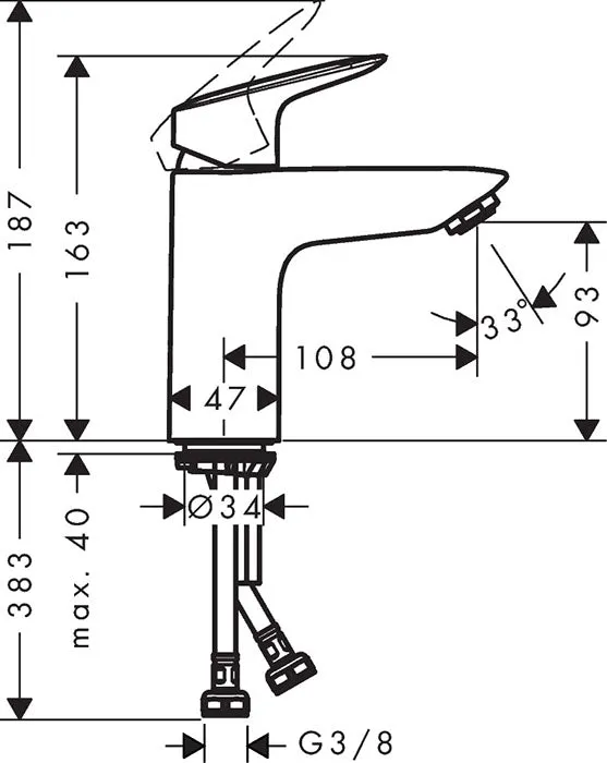 Hansgrohe Logis 100 Single Lever Basin Mixer Tap