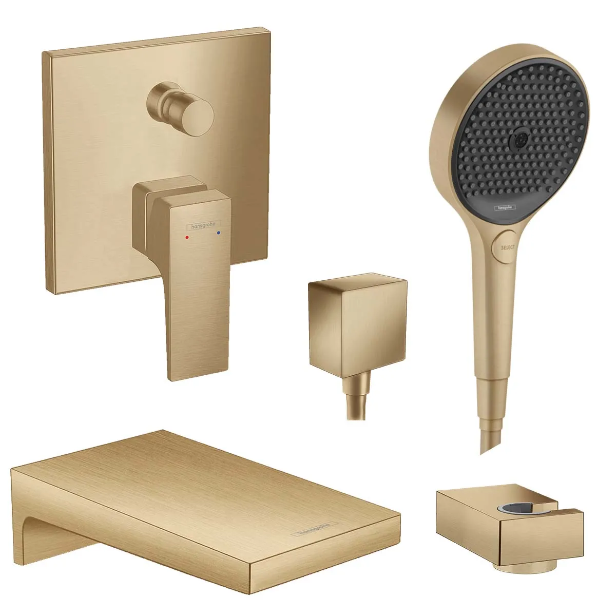 Hansgrohe Metropol Single Lever Bath Mixer with Spout and Rainfinity Shower Handset - Brushed Bronze