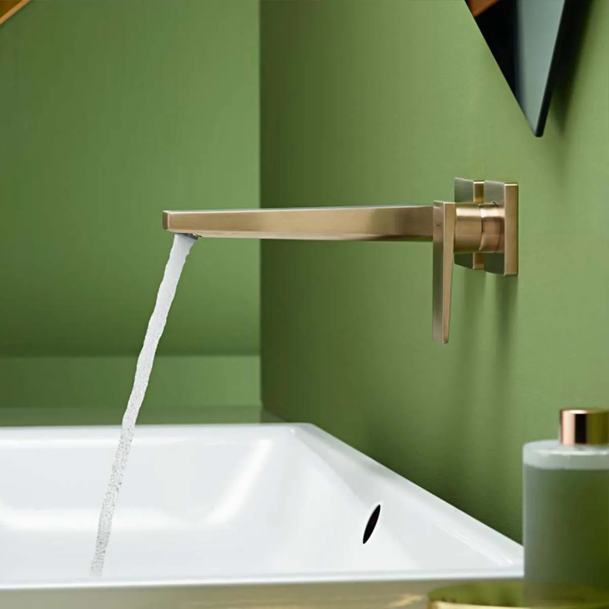 Hansgrohe Metropol Wall Mounted 2 Hole Basin Mixer Tap With Waste - Brushed Bronze
