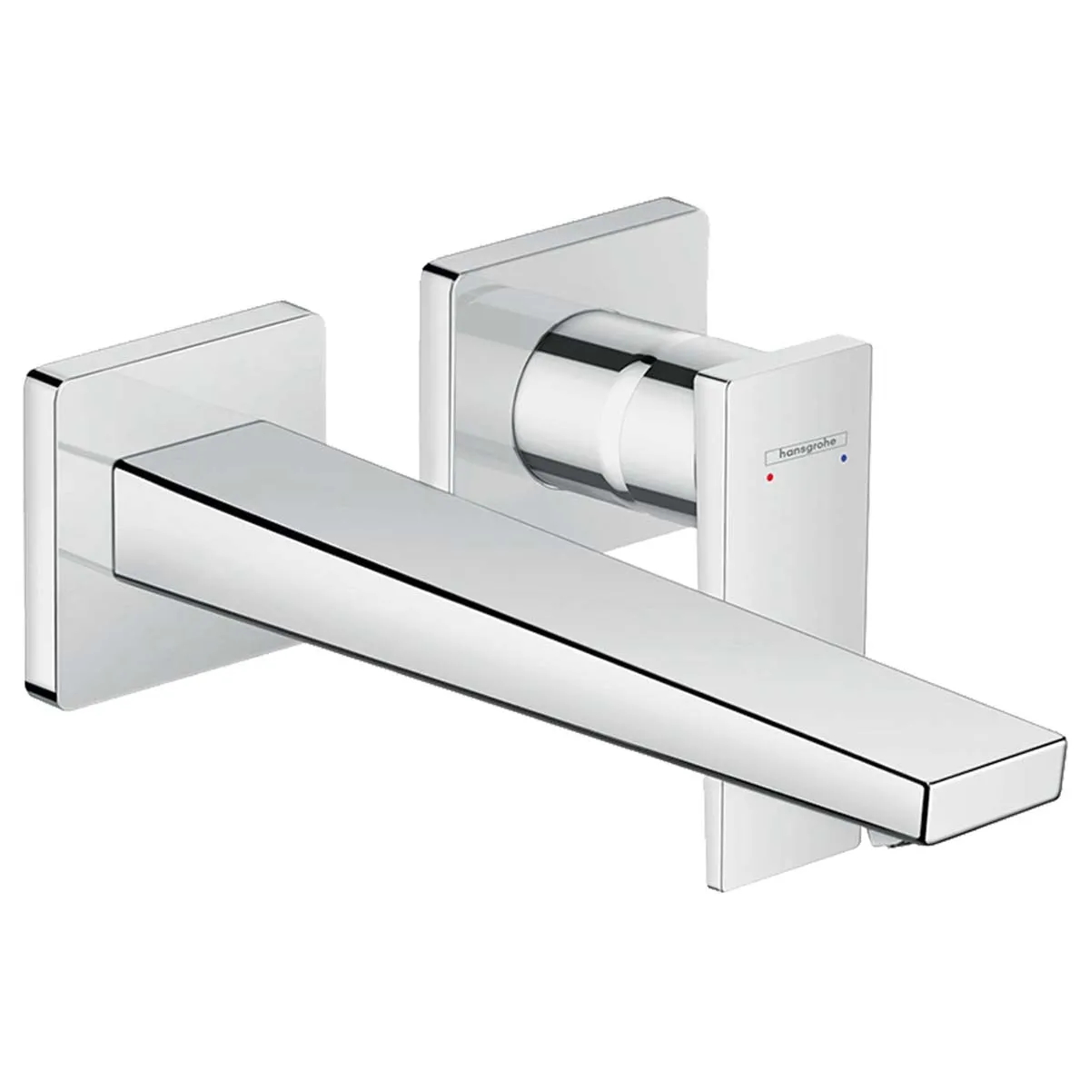Hansgrohe Metropol Wall Mounted 2 Hole Basin Mixer Tap With Waste - Chrome