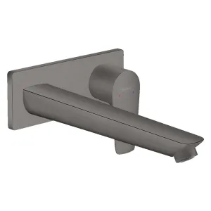 Hansgrohe Talis E Wall Mounted Single Lever Basin Mixer Tap With Waste - Brushed Black Chrome