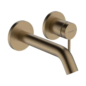 Hansgrohe Tecturis 2 Hole Wall Mounted Basin Mixer Tap - Brushed Bronze