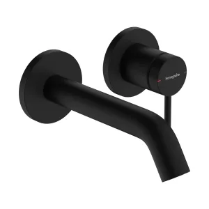 Hansgrohe Tecturis 2 Hole Wall Mounted Basin Mixer Tap - Matt Black