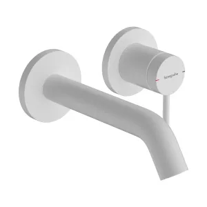 Hansgrohe Tecturis 2 Hole Wall Mounted Basin Mixer Tap - Matt White