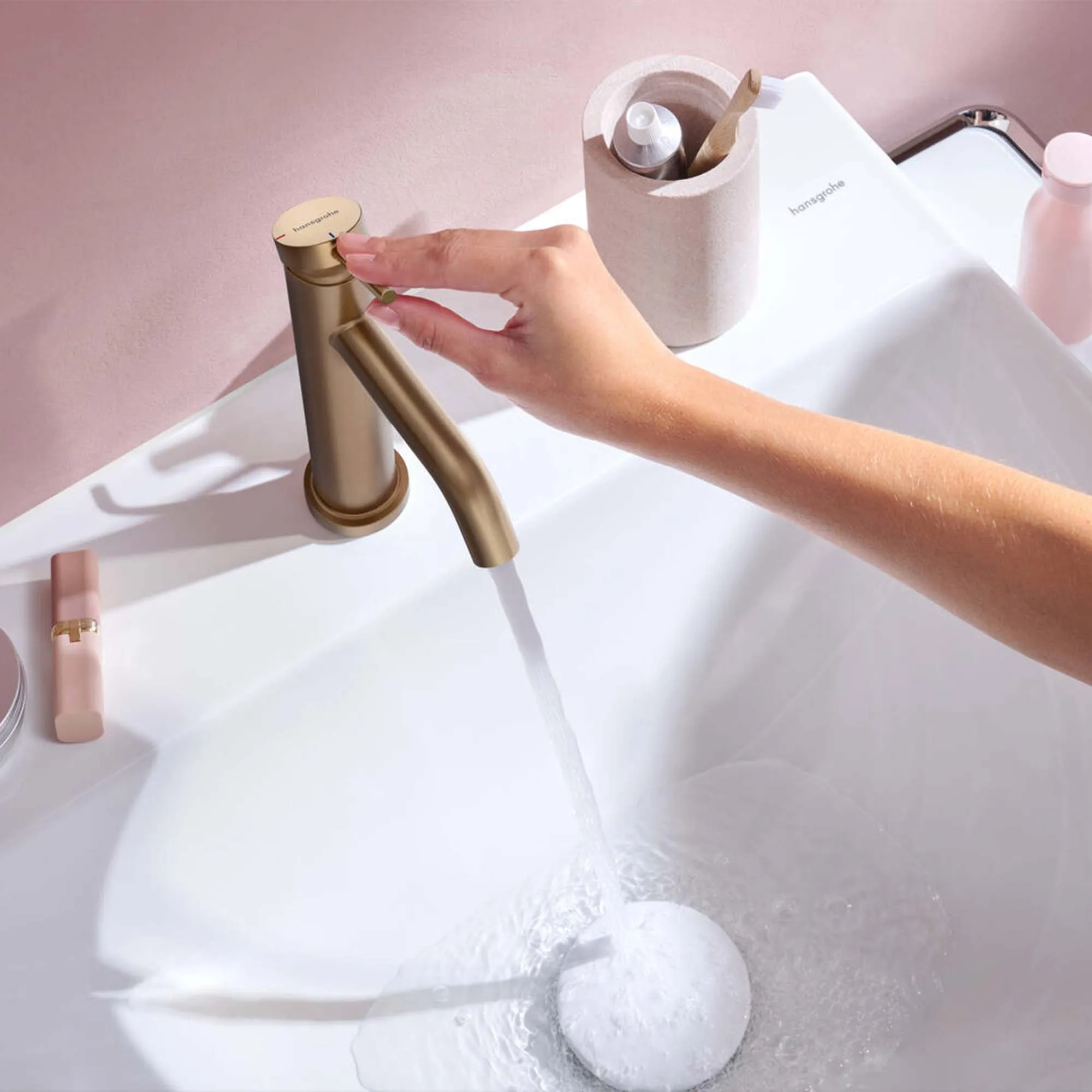 Hansgrohe Tecturis S 110 Basin Mixer Tap With Pop-Up Waste - Brushed Bronze