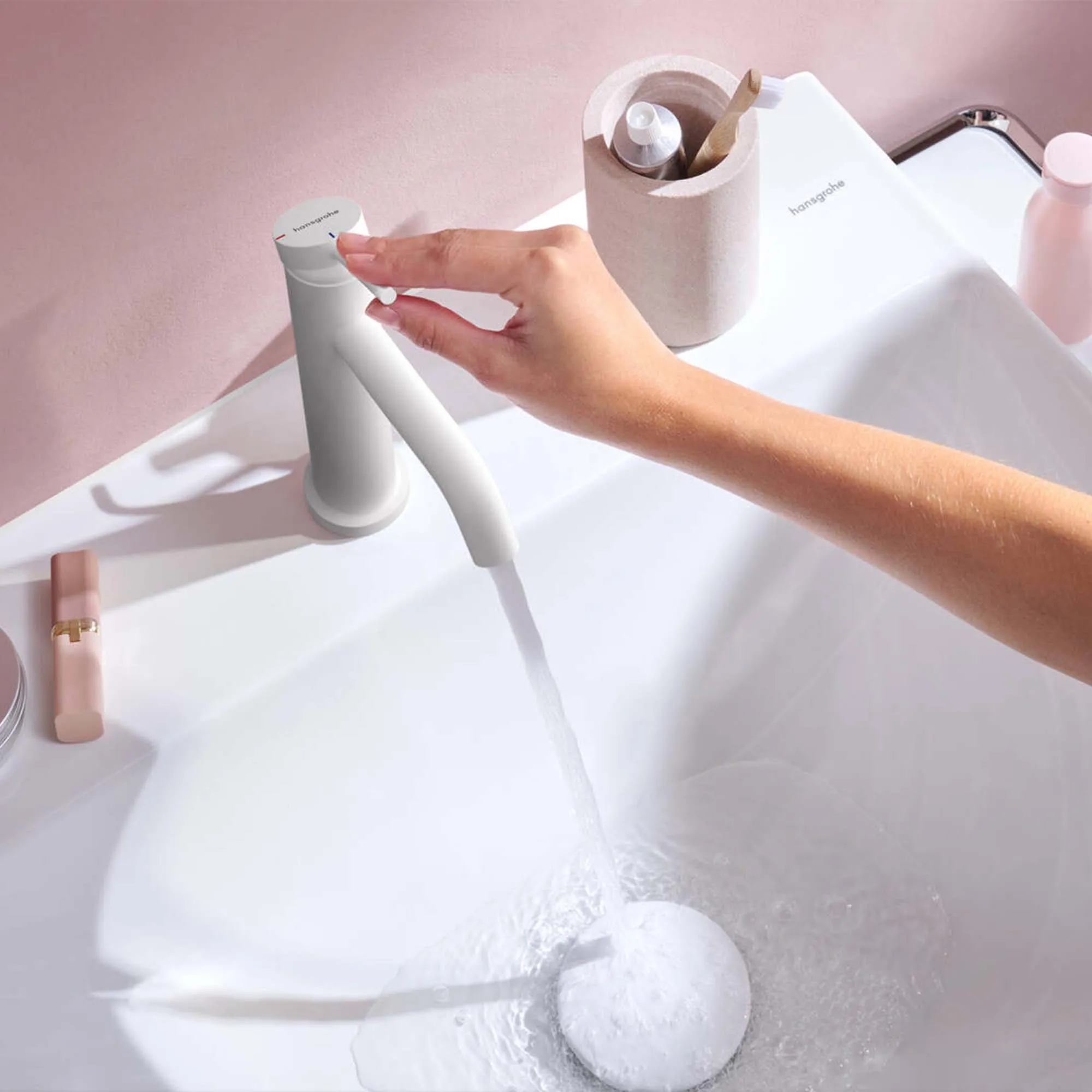 Hansgrohe Tecturis S 110 Basin Mixer Tap With Pop-Up Waste - Matt White