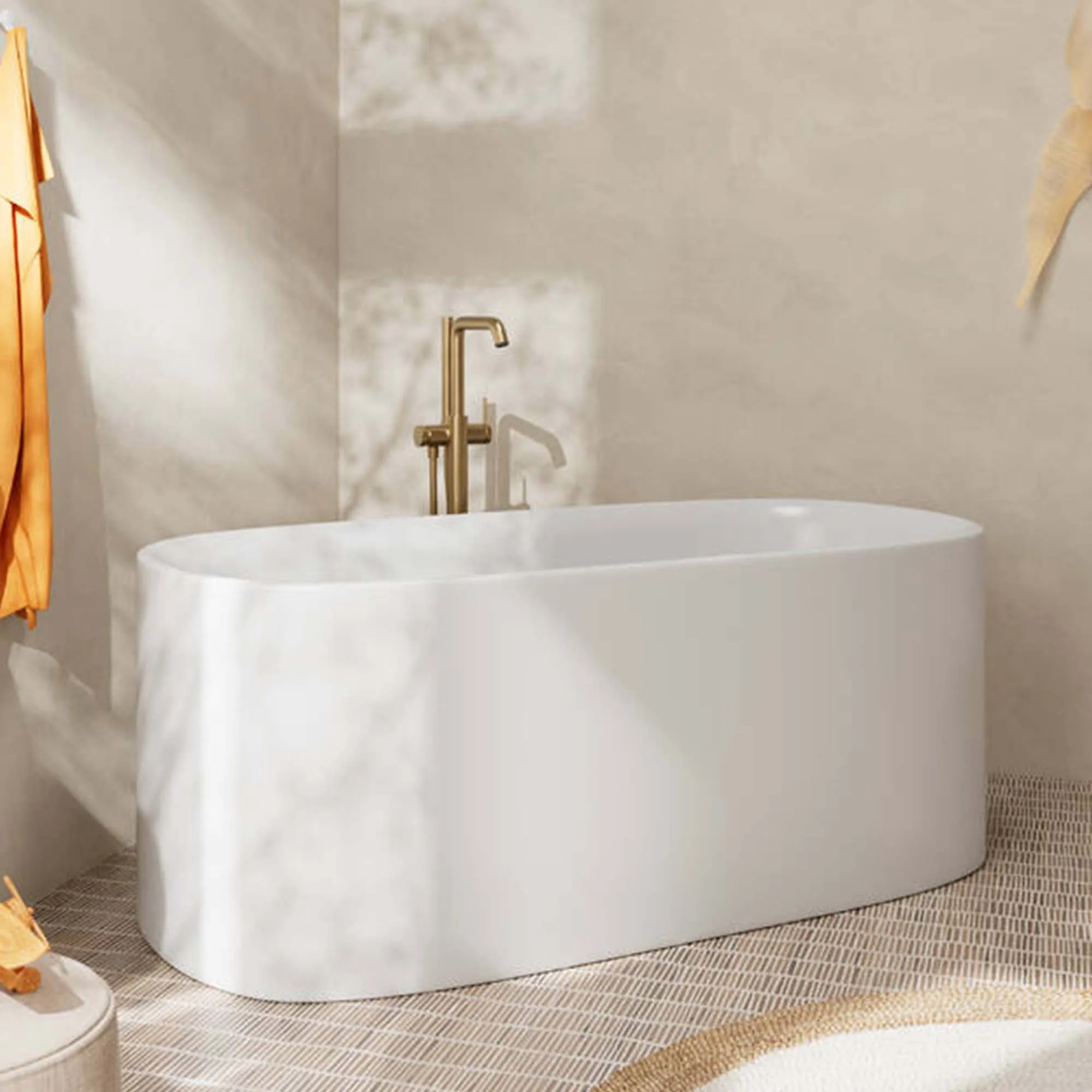 Hansgrohe Tecturis S Floorstanding Bath Shower Mixer With Handset - Brushed Bronze